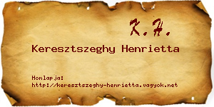 Keresztszeghy Henrietta névjegykártya